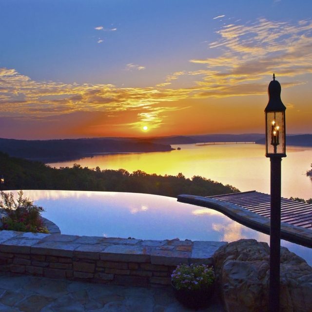 infinity pool sunset