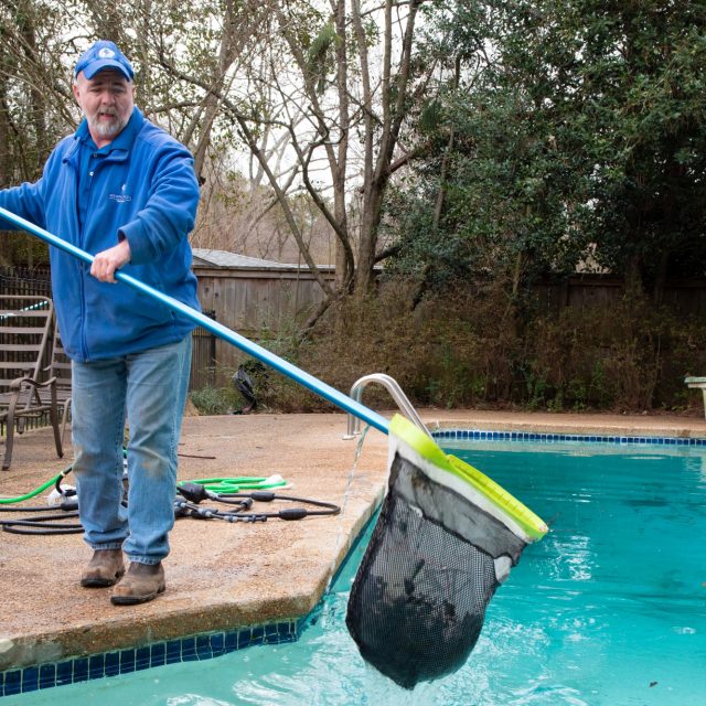 Removing foliage from pool surfaces