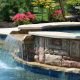 close up of pool fountain