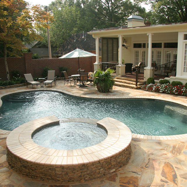 cocktail pool in backyard