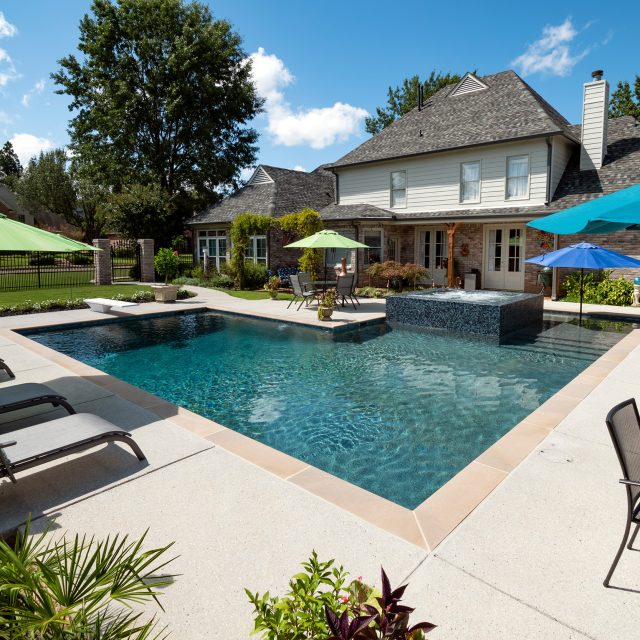 geometric pool and spa