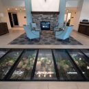 commercial under glass pool in reception area