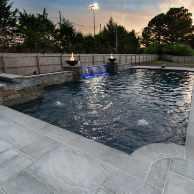 luxury pool at twilight