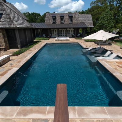 luxury pool viewed from diving platform