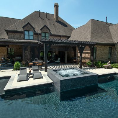 luxury pool with outdoor cabana